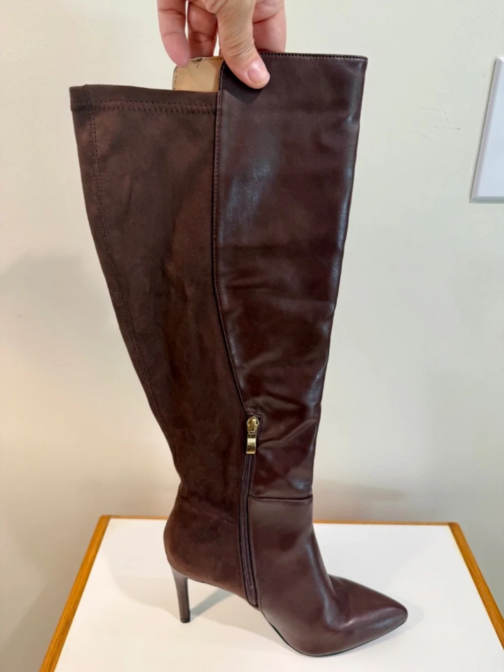 Brown Over the Knee Stiletto Boots Size 9
